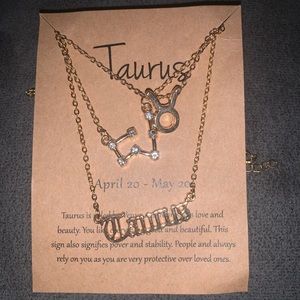 Taurus ♉️ zodiac 3 piece gold plated necklace set